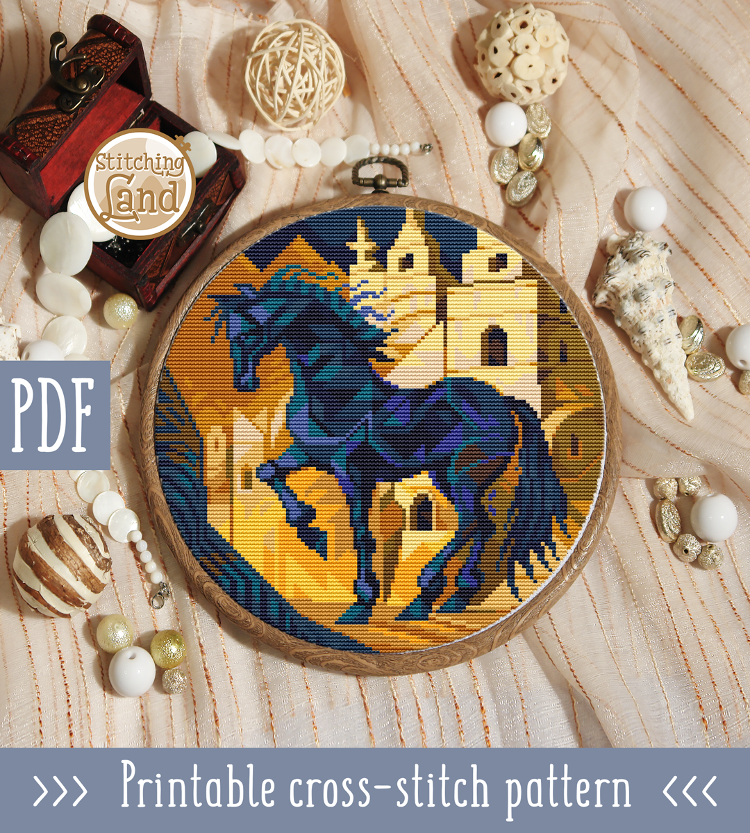 Black Horse Cross Stitch Pattern