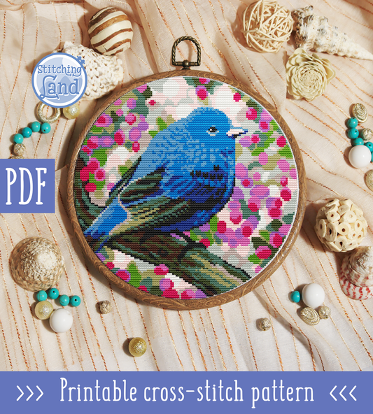 Blue Bird II Cross Stitch Pattern