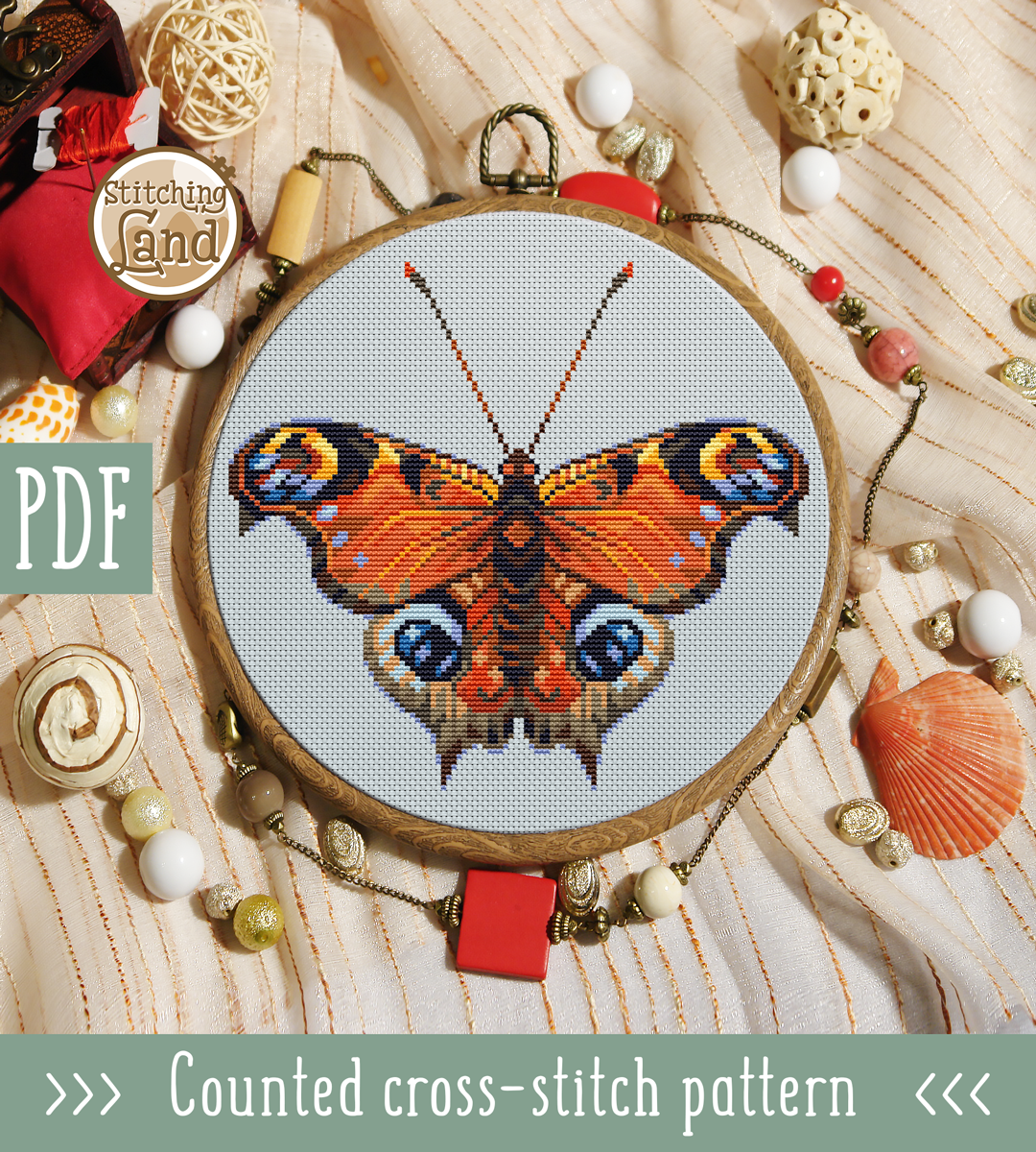 Bright Butterfly Cross Stitch Pattern