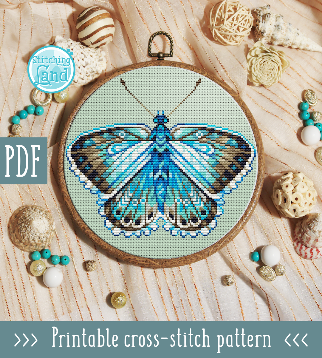 Bright Butterfly III Cross Stitch Pattern