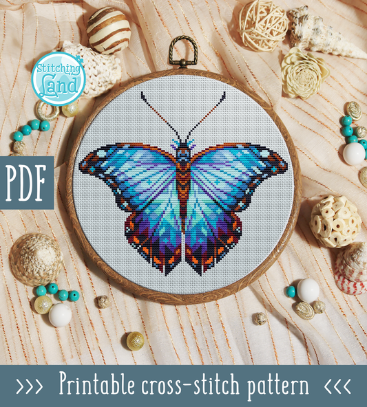 Bright Butterfly IV Cross Stitch Pattern