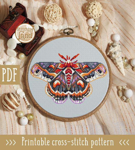 Bright Butterfly V Cross Stitch Pattern