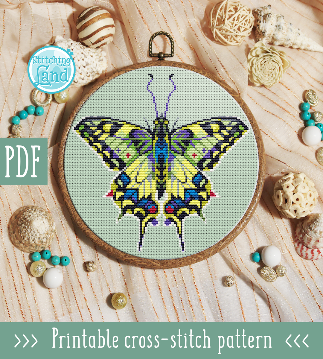 Bright Butterfly VII Cross Stitch Pattern
