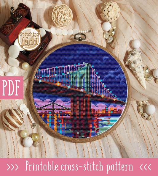 Brooklyn Bridge Cross Stitch Pattern