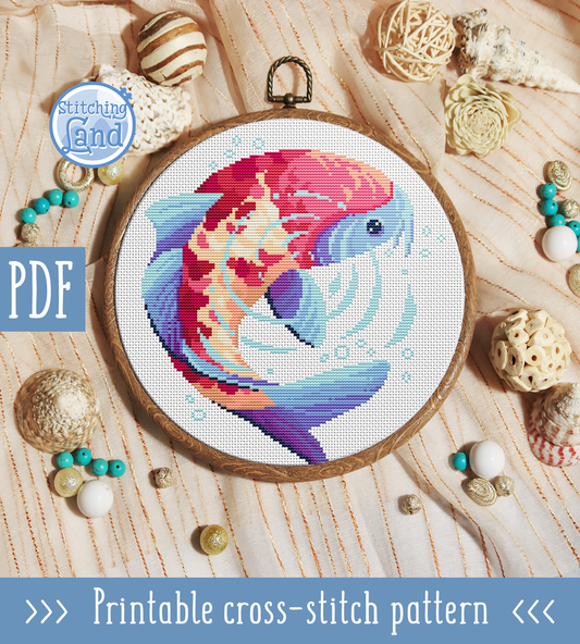 Carp Koi Cross Stitch Pattern