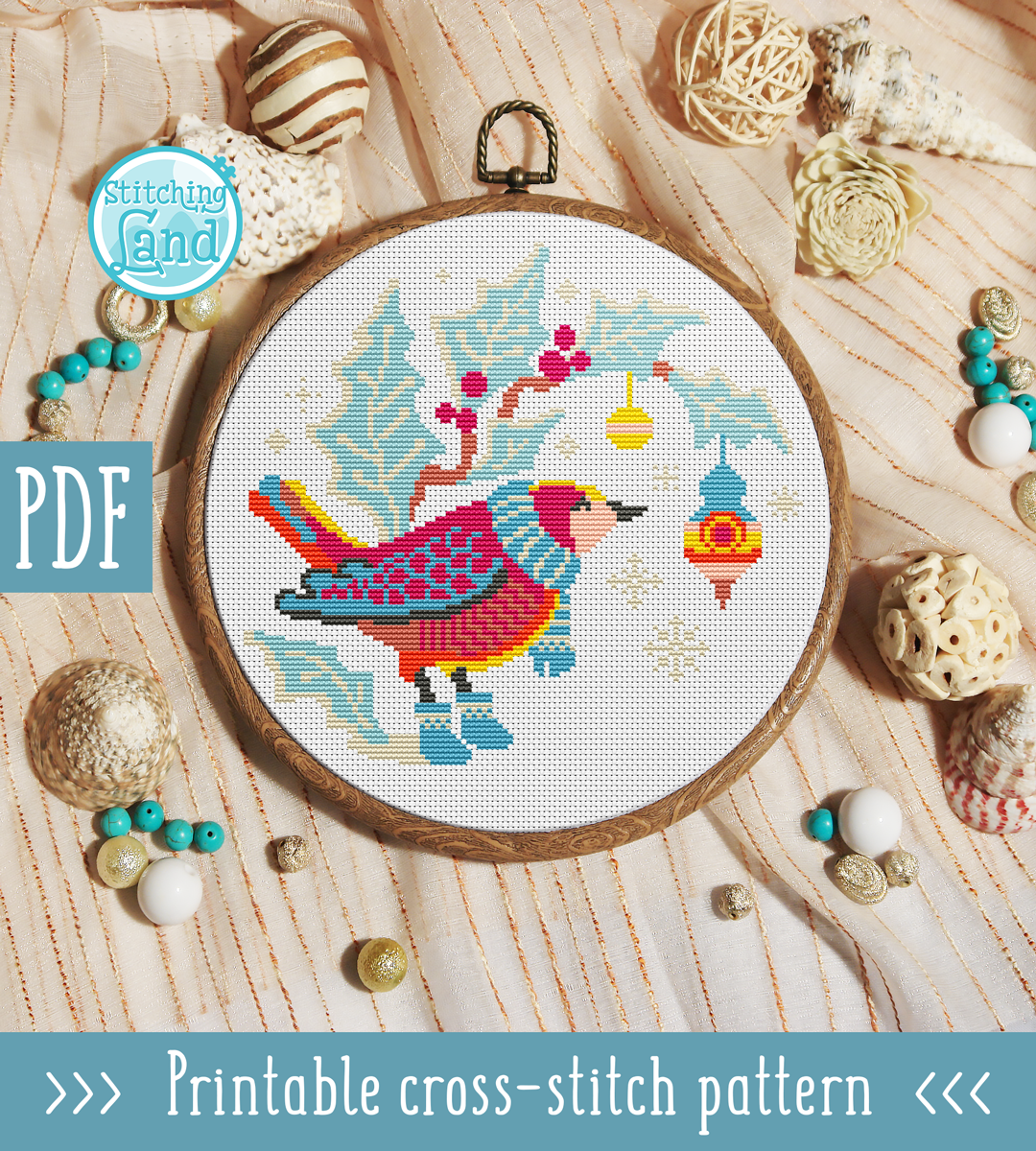 Christmas Bird Cross Stitch Pattern
