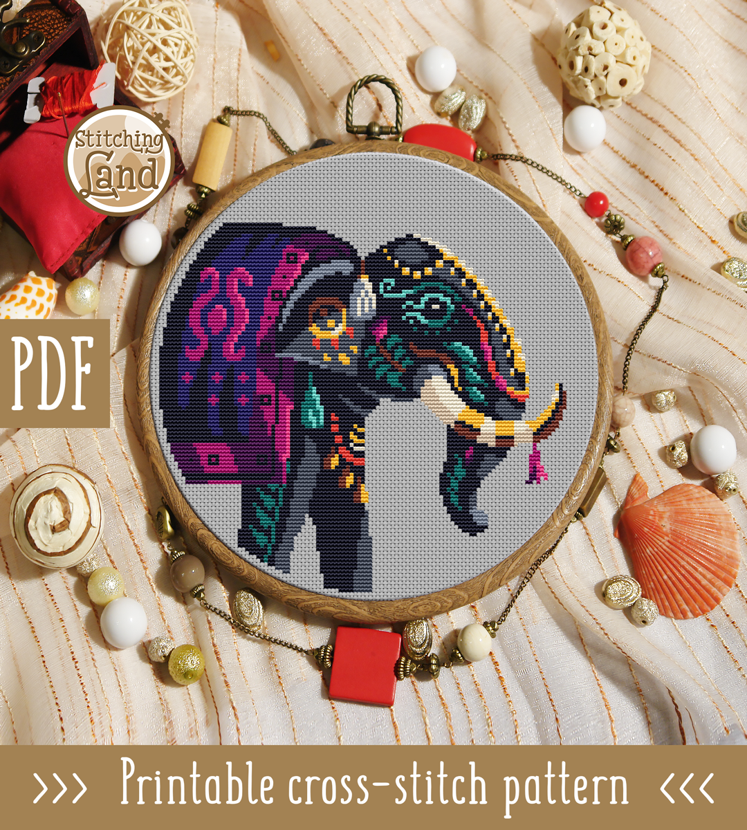 Elephant Cross Stitch Pattern