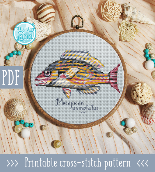 Fish Mesoprion Cross Stitch Pattern