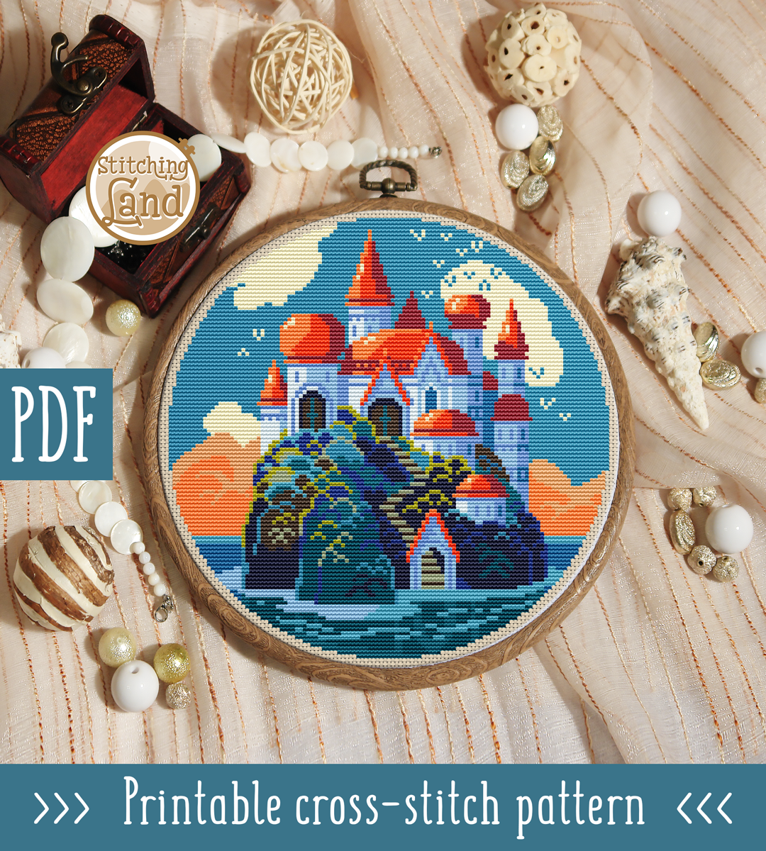 Island Town Cross Stitch Pattern