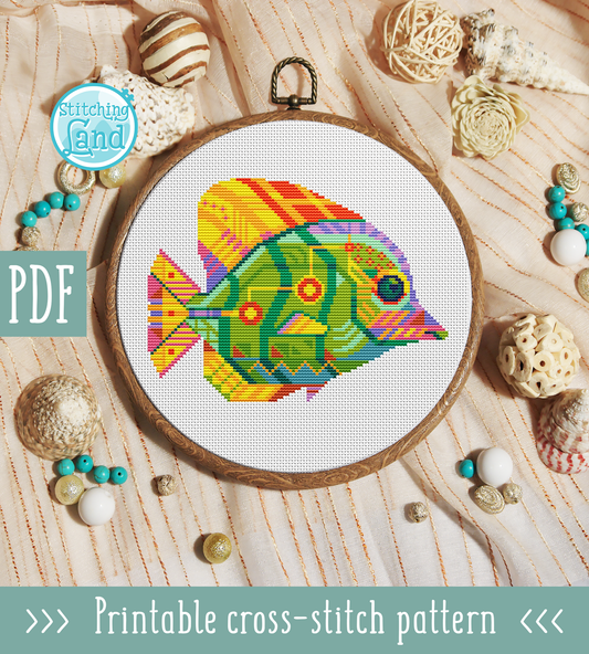 Fish Mandala Cross Stitch Pattern