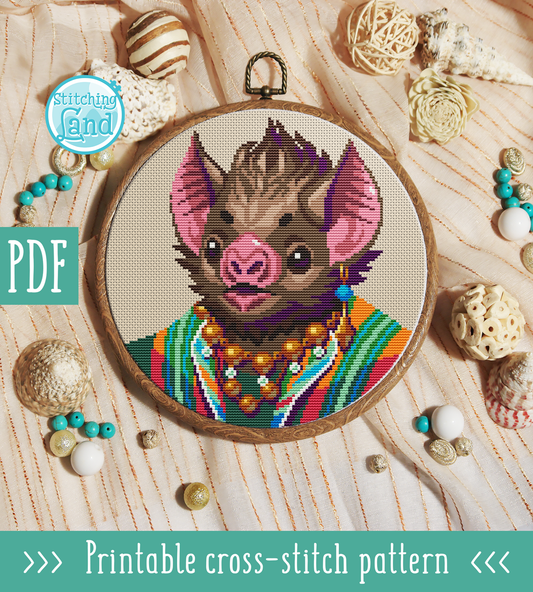 Mr. Bat Cross Stitch Pattern