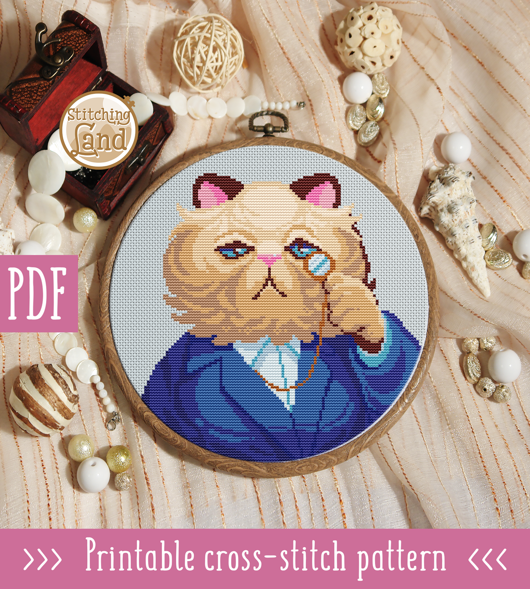 Mr. Cat Cross Stitch Pattern – Stitchingland