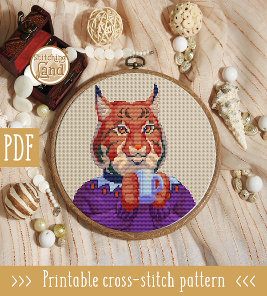 Mr. Lynx Cross Stitch Pattern