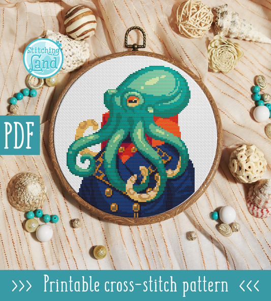 Mr. Octopus Cross Stitch Pattern