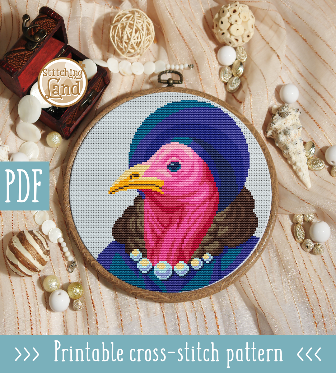 Mrs. Turkey Cross Stitch Pattern