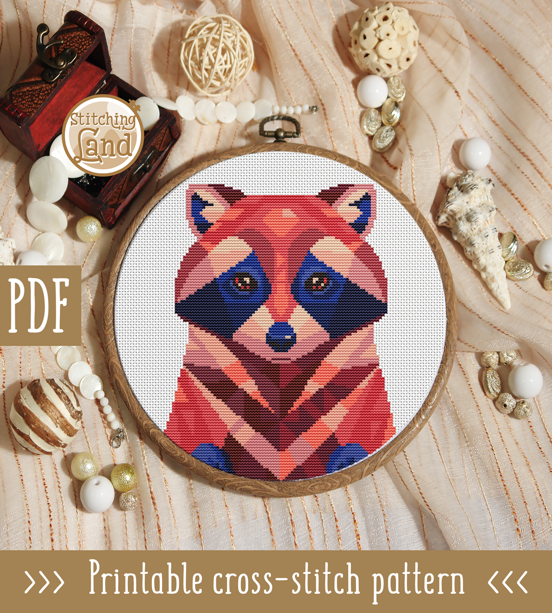 Raccoon Cross Stitch Pattern
