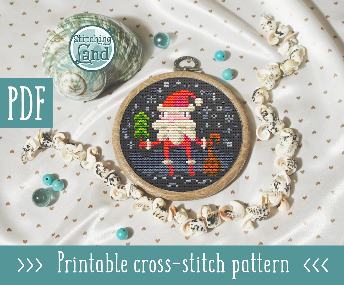 Small Santa Cross Stitch Pattern