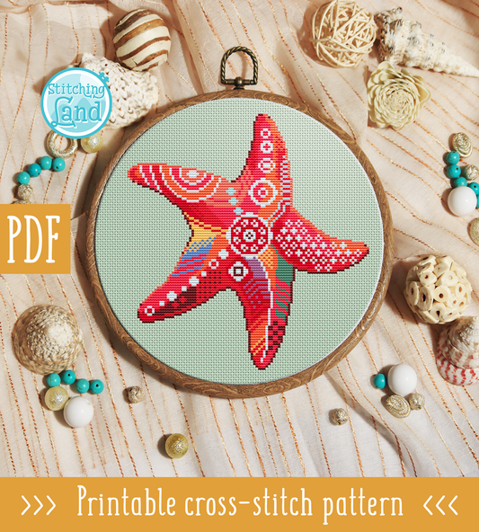 Starfish Cross Stitch Pattern