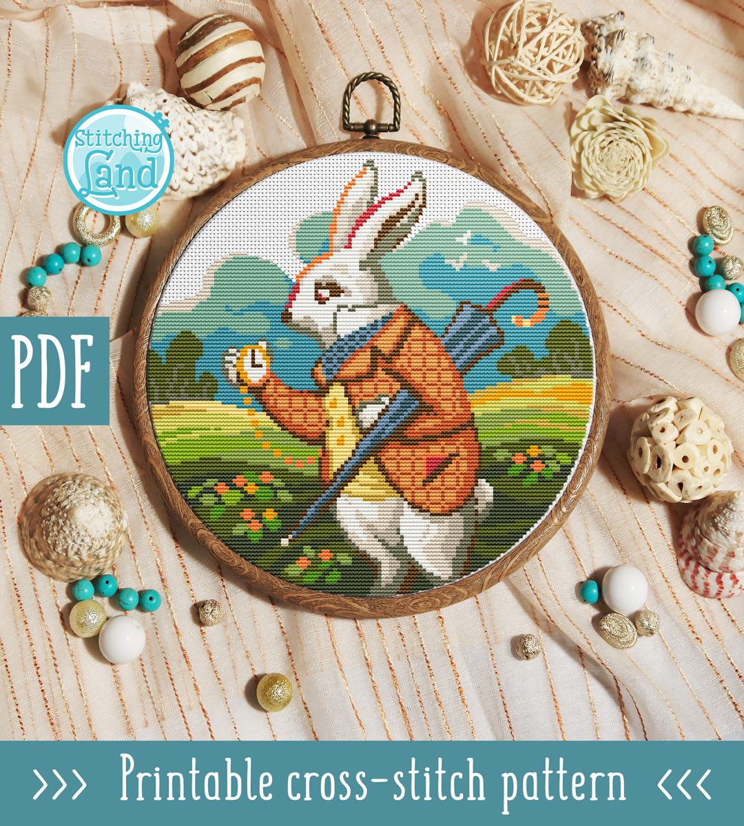 White Rabbit Cross Stitch Pattern