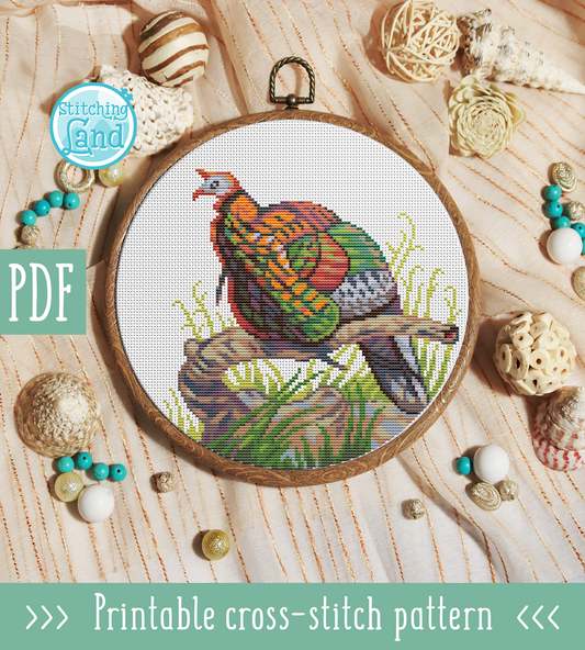Wild Turkey Cross Stitch Pattern