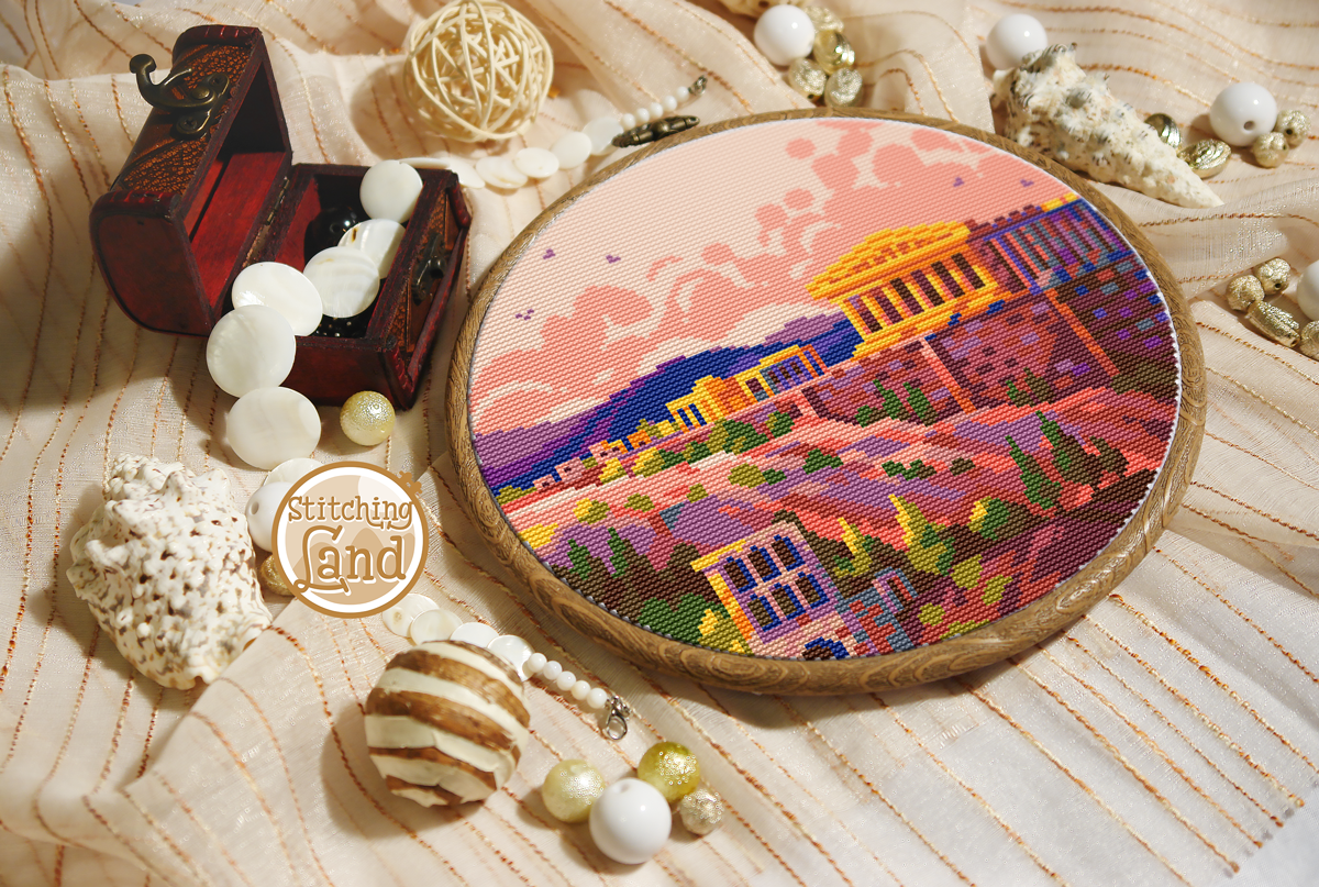 Acropolis Cross Stitch Pattern