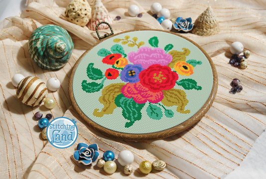 Colorful Bouquet III Cross Stitch Pattern