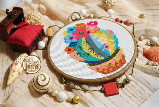 Colorful Cactus II Cross Stitch Pattern