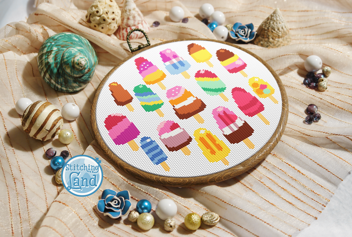 Ice Cream Cross Stitch Pattern