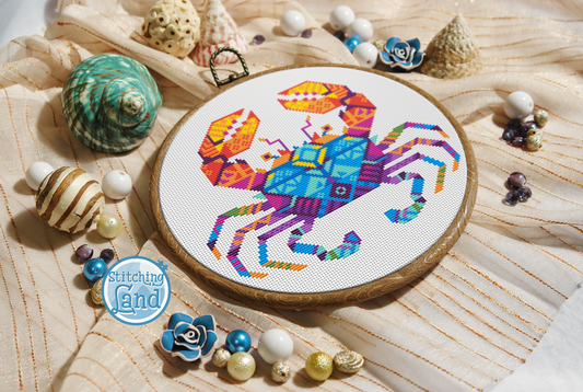 Crab Mandala Cross Stitch Pattern