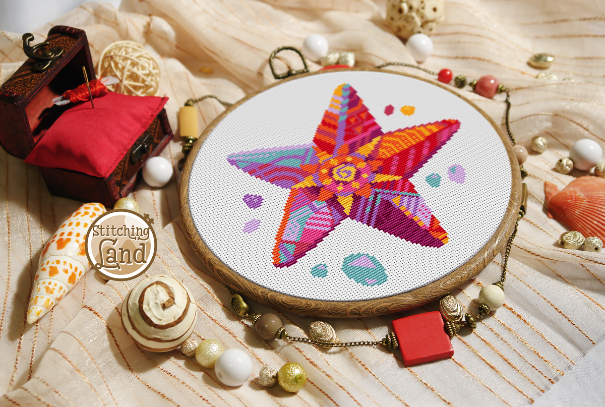 Starfish Mandala Cross Stitch Pattern