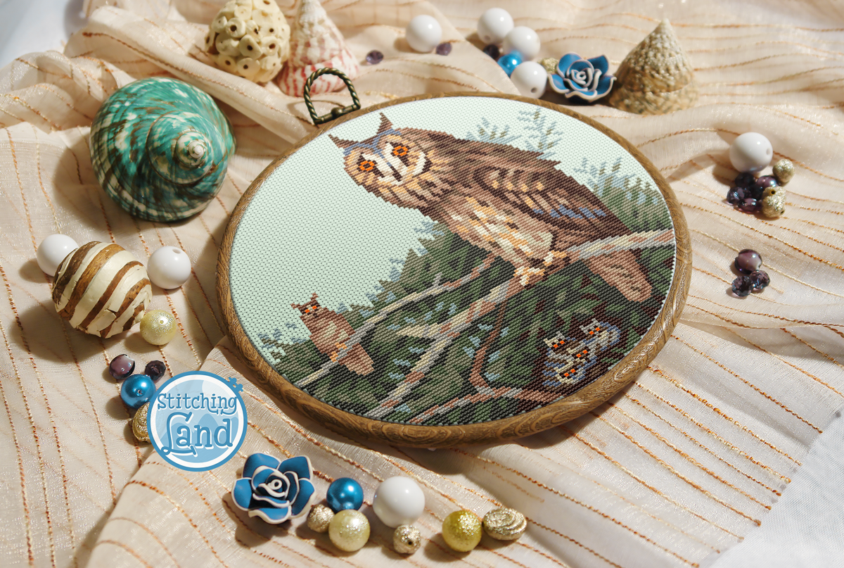 Long Eared Owl Cross Stitch Pattern