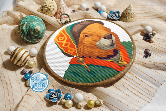 Mr. Beaver Cross Stitch Pattern