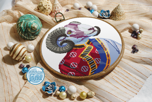 Mr. Ram Cross Stitch Pattern