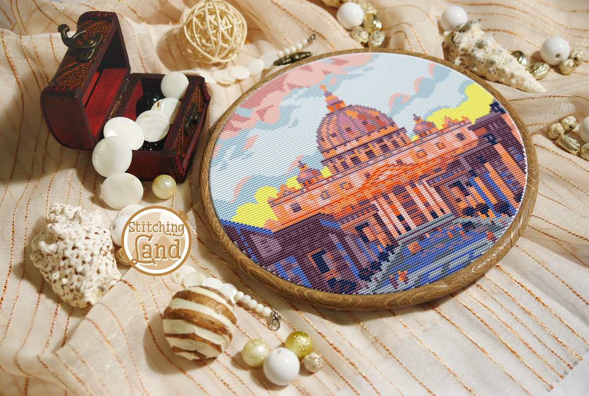 Saint Peters Basilica Cross Stitch Pattern