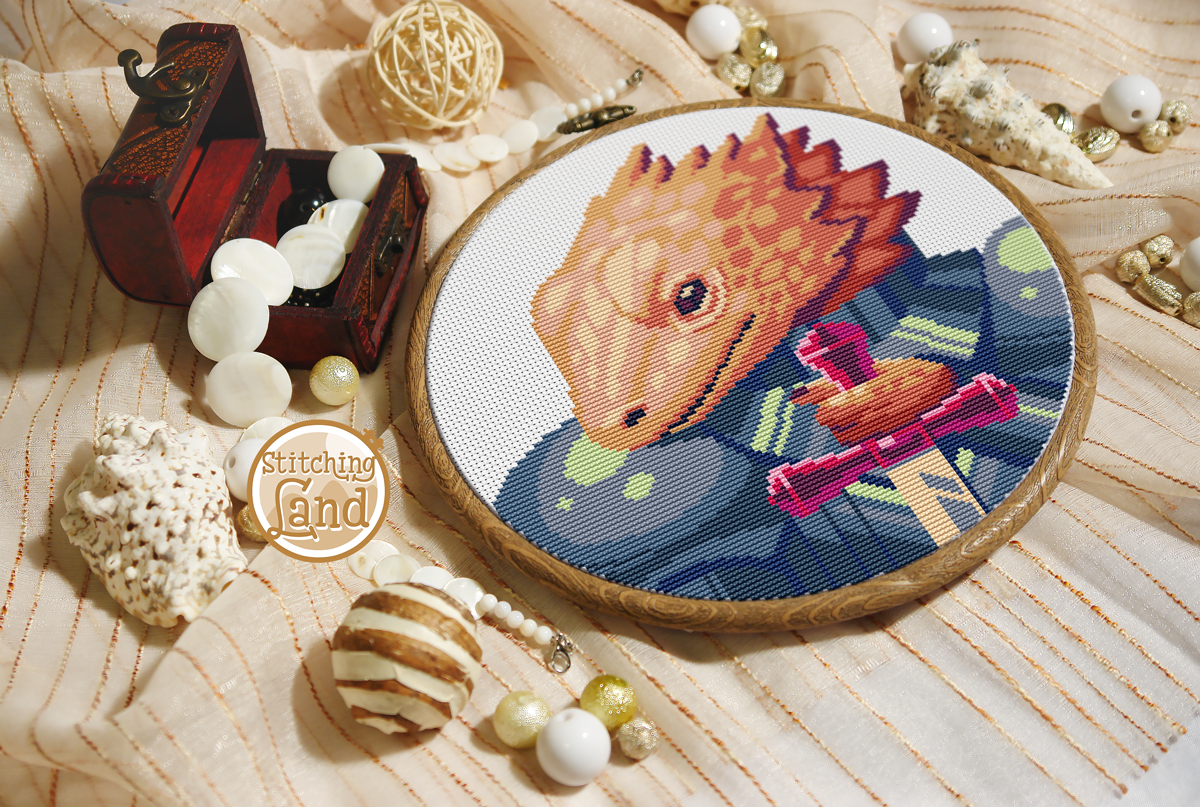 Sir Horned Lizard Cross Stitch Pattern