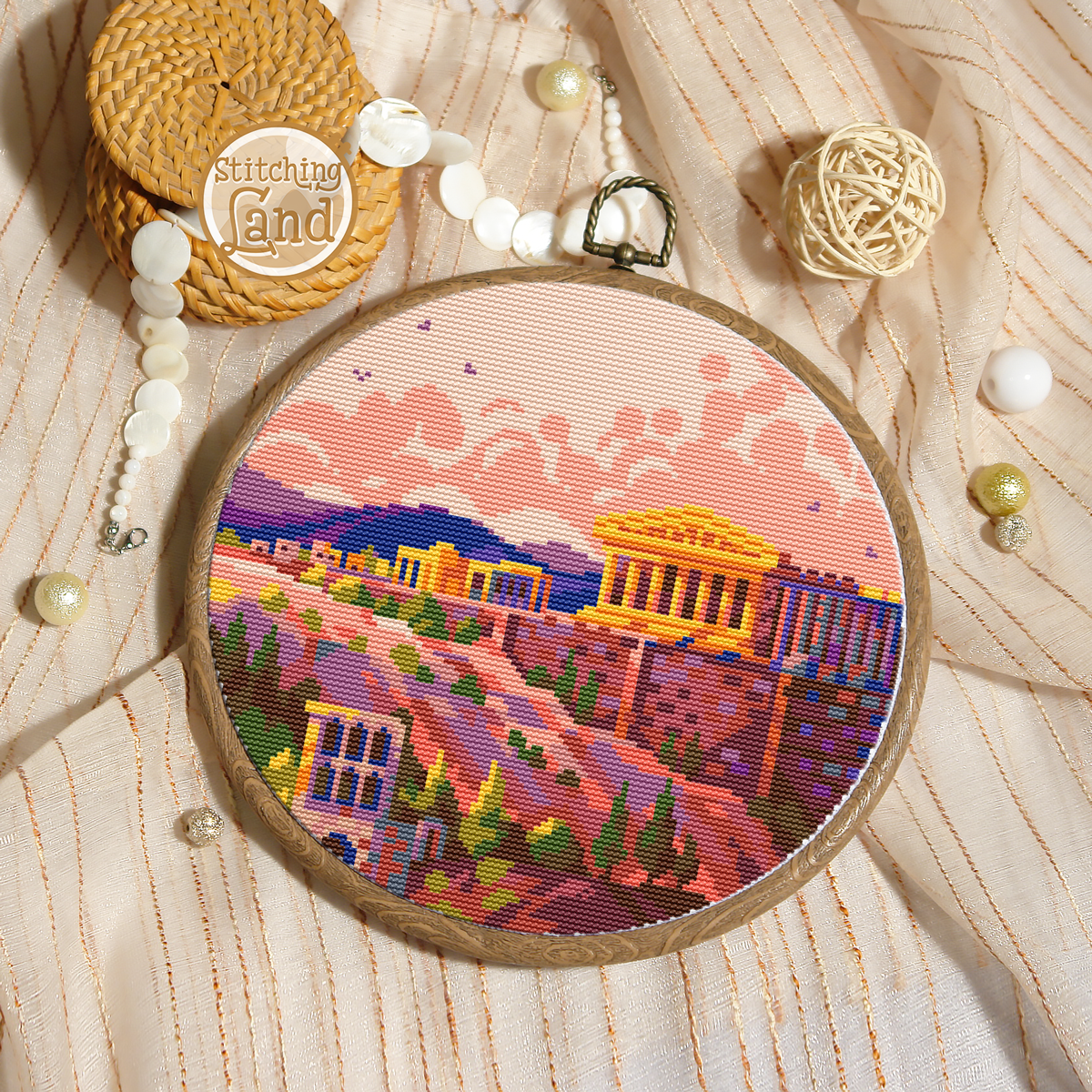 Acropolis Cross Stitch Pattern