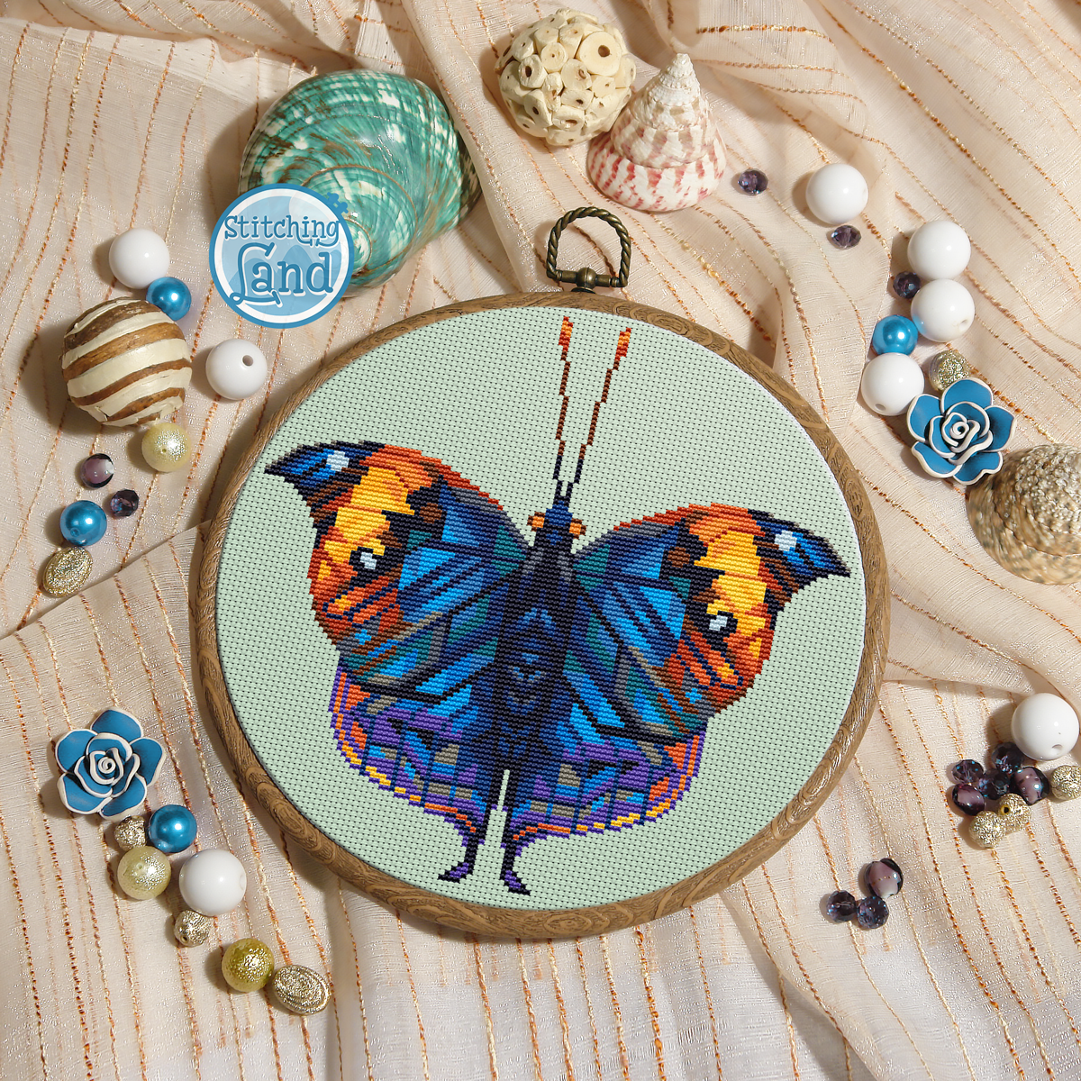 Bright Butterfly VI Cross Stitch Pattern