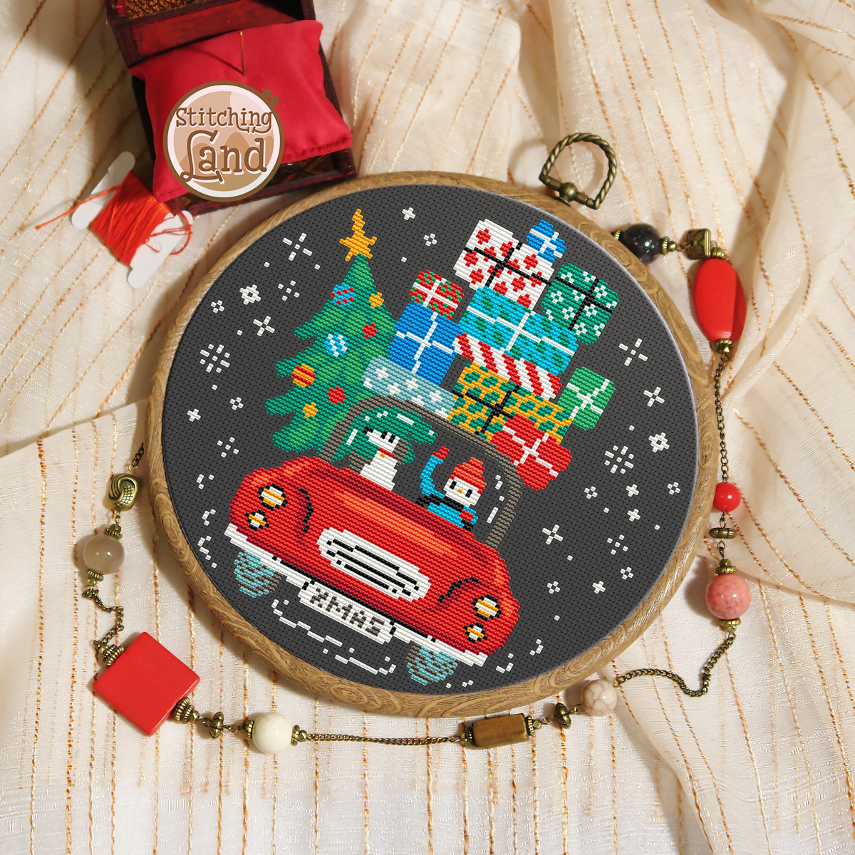 Christmas Car Cross Stitch Pattern