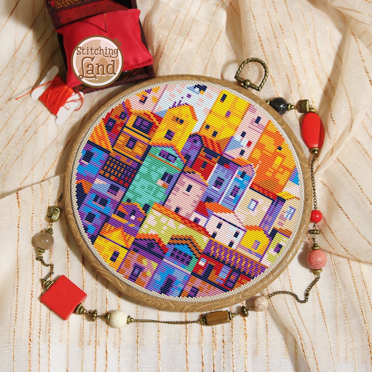Colorful City Cross Stitch Pattern