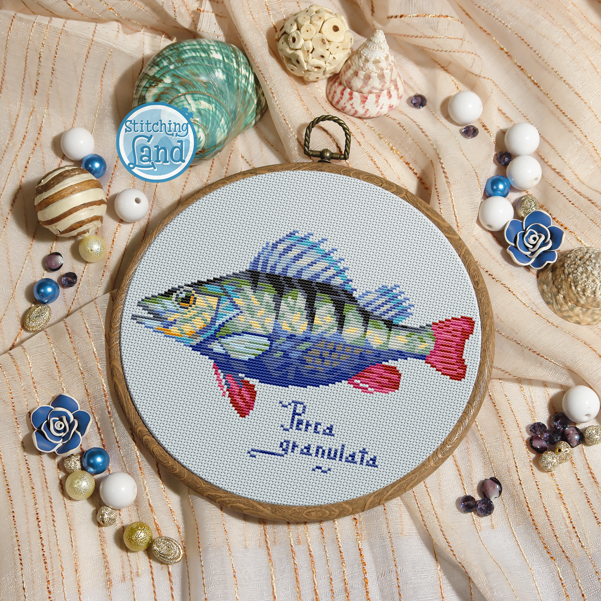 Fish Perch Cross Stitch Pattern
