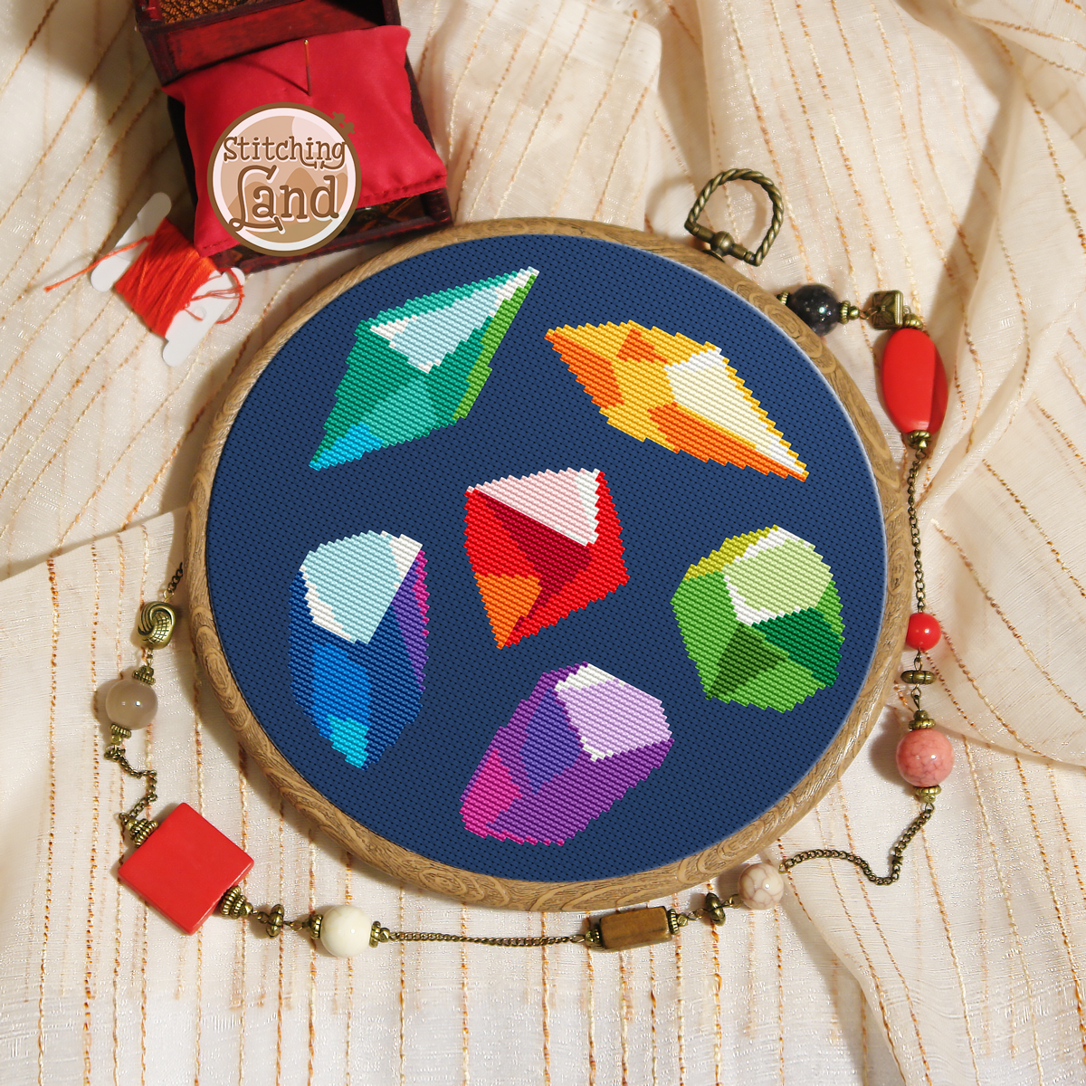 Gems Cross Stitch Pattern