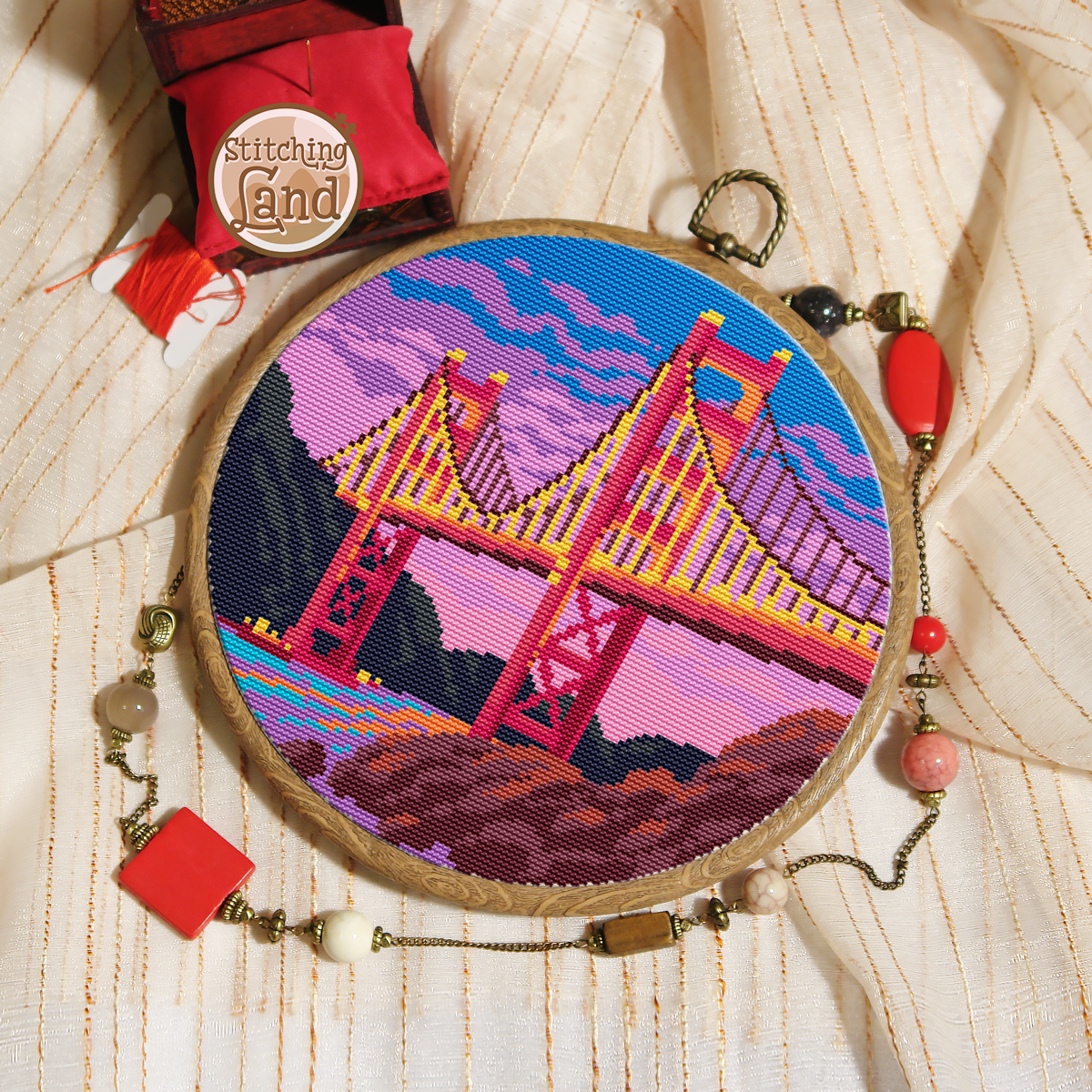 Golden Gate Bridge Cross Stitch Pattern