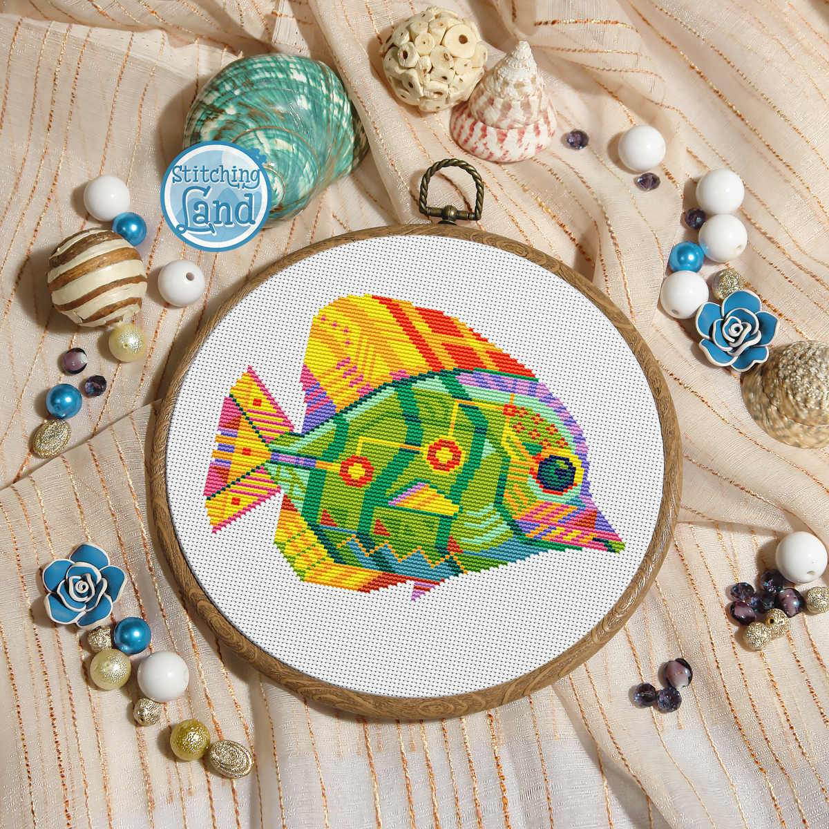 Fish Mandala Cross Stitch Pattern
