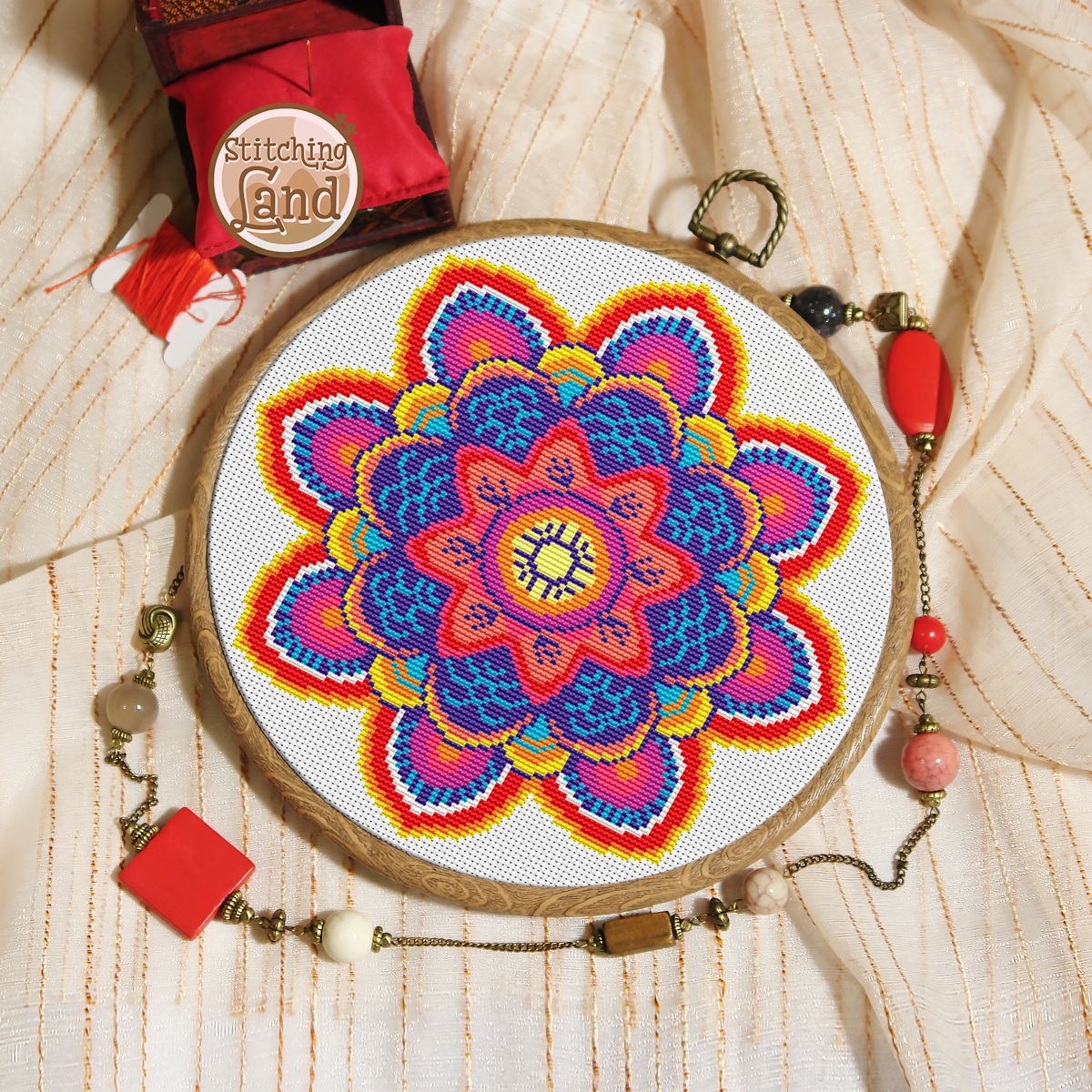 Mandala Cross Stitch Pattern