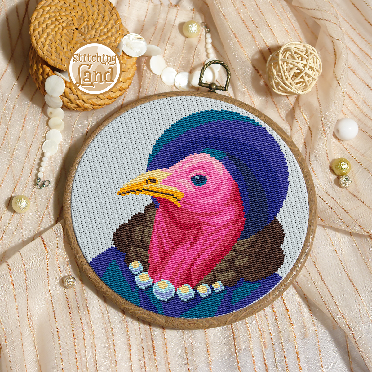 Mrs. Turkey Cross Stitch Pattern