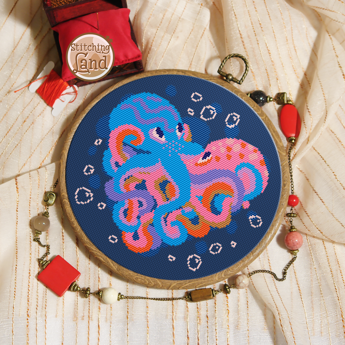 Octopus Love Cross Stitch Pattern