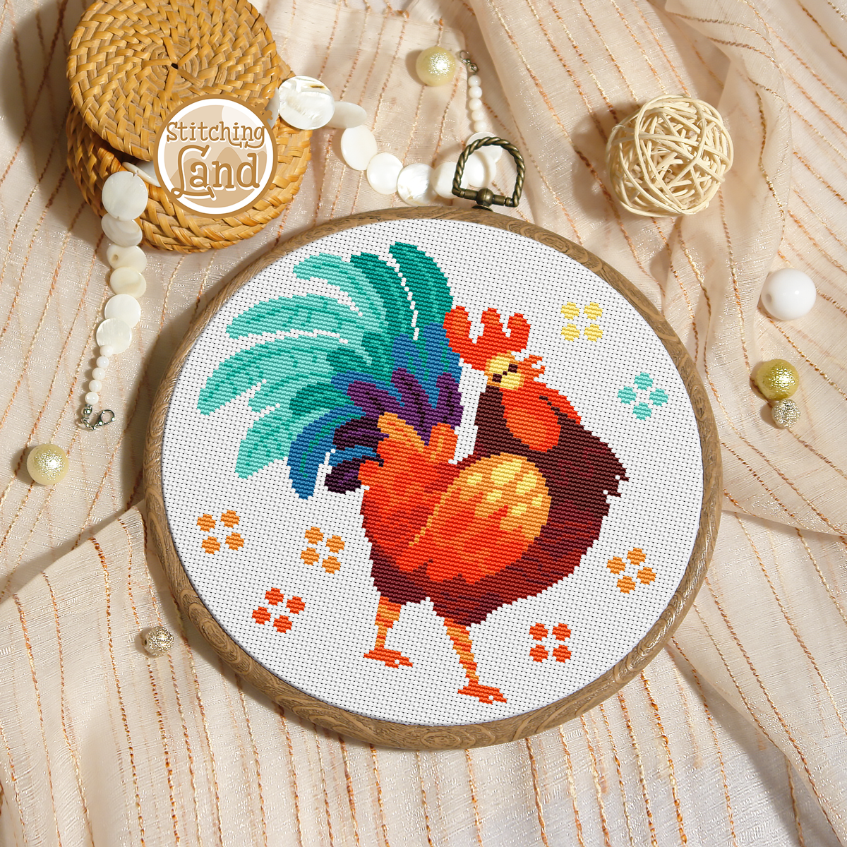 Rooster Cross Stitch Pattern
