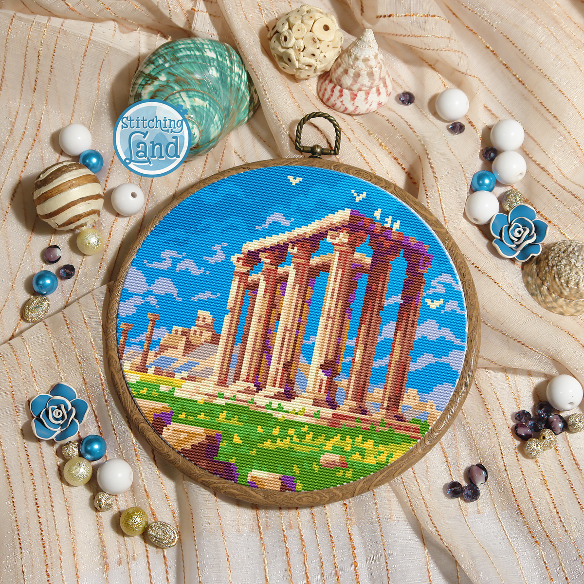 Zeus Pattern Temple Of Zeus Cross Stitch Pattern – Stitchingland